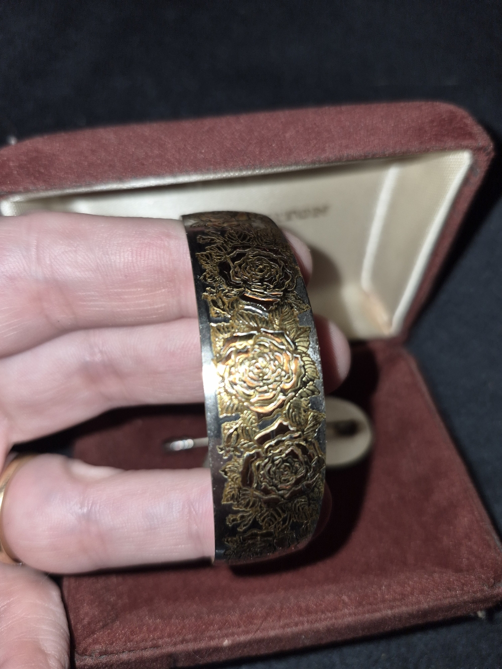 Vintage Reed & Barton Gold Silver Cuff Bracelet and Brooch Pin Complete Set